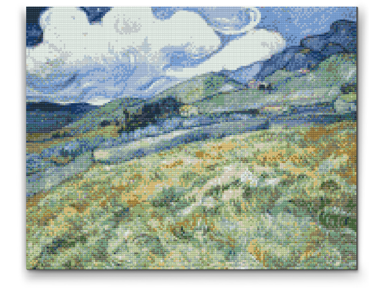 Diamantové malování - Vincent van Gogh - Wheat Field with Mountains